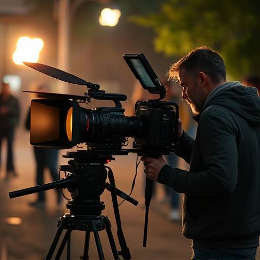Icono de producción: Filmación con equipo profesional